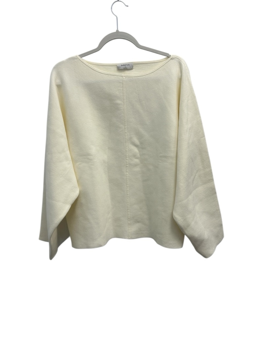 Babaton Aritzia Cream Ivory Boatneck Sweater Women’s Size M Relaxed Sleeve